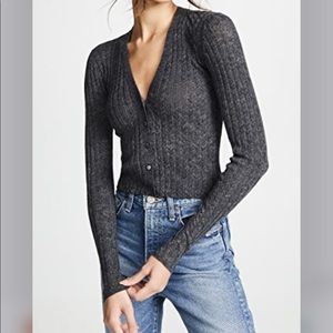 Theory Cropped Wide Rib Cardigan Sz Small …